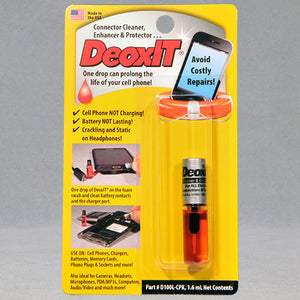CAIG DeoxIT Cell Phone Connector Cleaner #D100L-CPK, 1.6 ml.