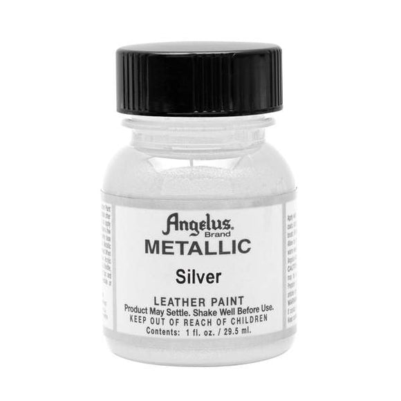 Angelus Metallic Silver Leather Paint #732-01-150, 1 oz - AutoCareParts.com