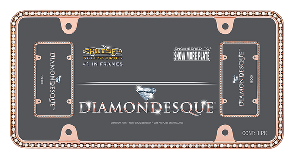 Cruiser Rose Gold/Clear Diamondesque License Plate Frame #18000