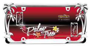 Cruiser Chrome Palm Tree License Plate Frame #19003, Pack of 2