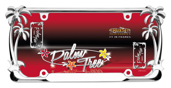 Cruiser Chrome Palm Tree License Plate Frame #19003, Pack of 2