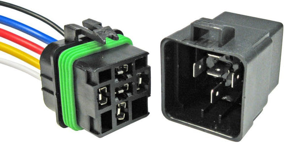 Pico 12 Volt 40 Amp 5 Terminal Automotive Change-Over Relay and Connector Pigtail Set #5593PT - AutoCareParts.com