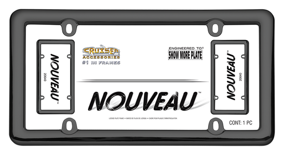 Cruiser Black Plastic Nouveau License Plate Frame #20640