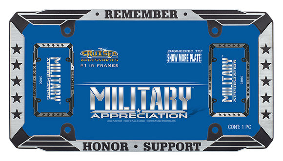 Cruiser Chrome Military Appreciation License Plate Frame #31050