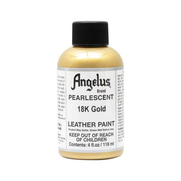 Angelus 18K Gold Pearlescent Acrylic Leather Paint #733-04-455, 4 oz - AutoCareParts.com