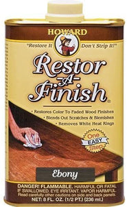Howard Restor-A-Finish Ebony, #RF8008, 8 oz - Pack of 2 - AutoCareParts.com