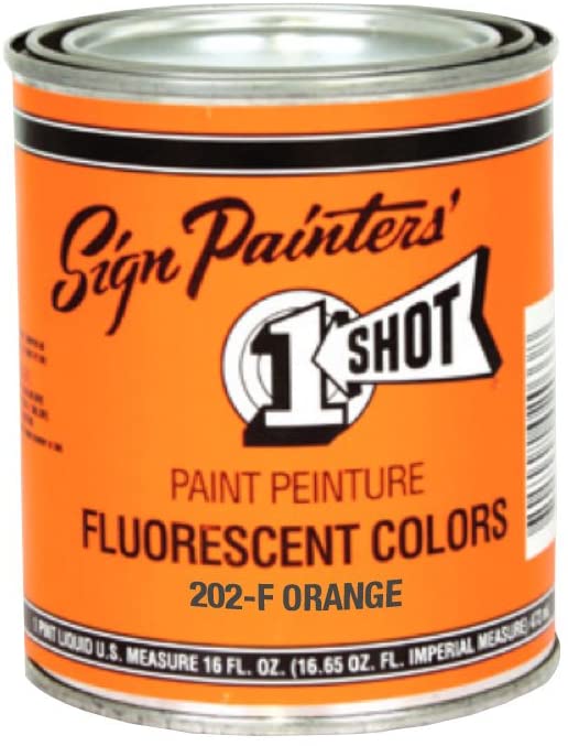 1 Shot Fluorescent Color Orange Paint #202F, 4 oz