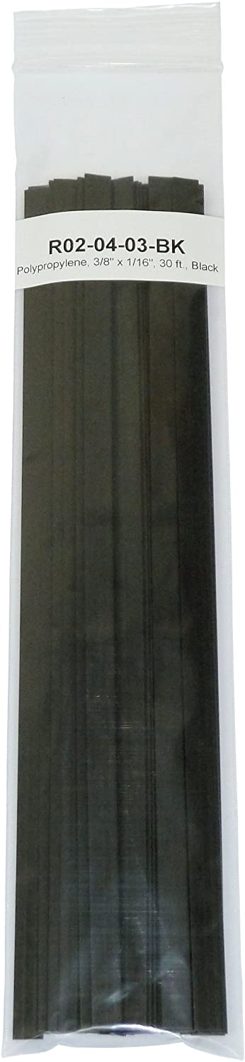 Polyvance Polypropylene (PP) Plastic Welding Rod, 3/8 in. x 1/16 in. Ribbon, 30 ft, Black