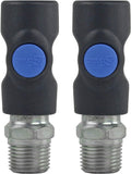 Prevost 1/2" Industrial Interchange Male NPT Safety Air Coupler #ISI 061253, 2-pack