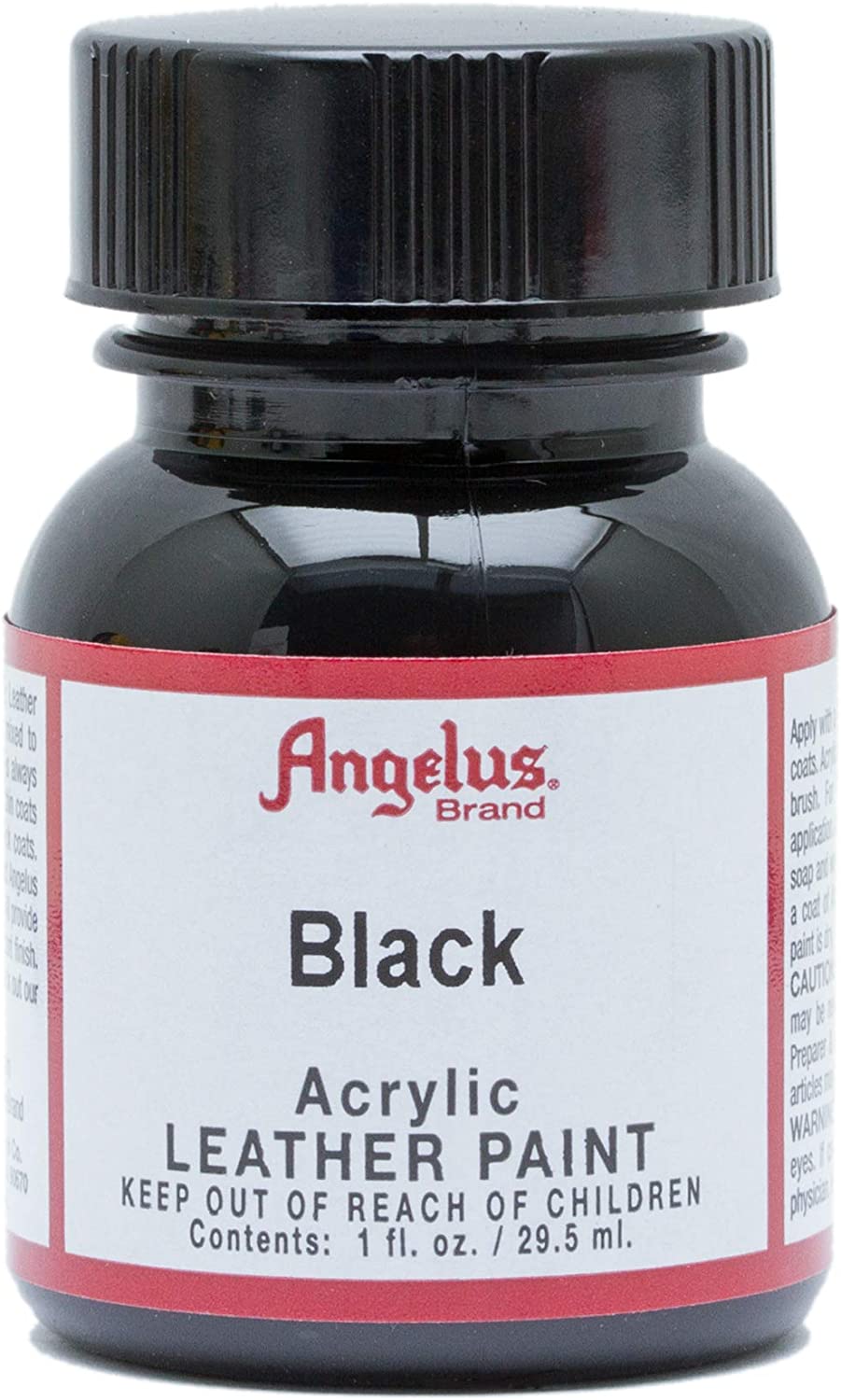 Angelus FLAT BLACK + BLACK DUO Acrylic Leather Paint 4 oz Each