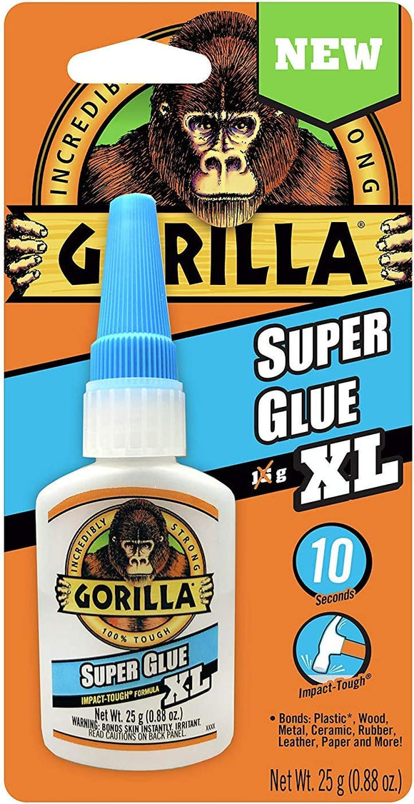 Gorilla Super Glue XL High Strength #7400202, 25g - Pack of 3