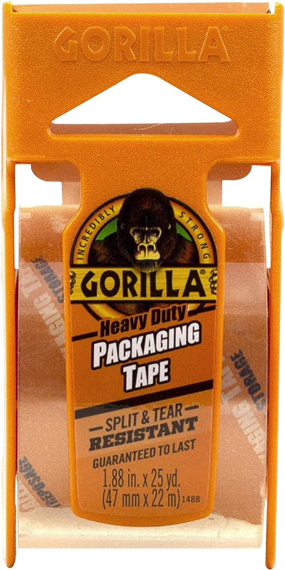 Gorilla Glue Clear Heavy Duty Packing Tape with Dispenser 1.88