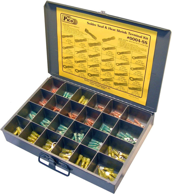 Pico Solder Seal Electrical Terminal Kit in Metal Kit Drawer #0004-SS, 120 Pieces