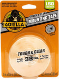 Gorilla Clear Mounting Tape 1" x 150" #6036002, Pack of 2
