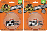 Gorilla Clear Mounting Tape 1" x 150" #6036002, Pack of 2