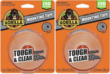 Gorilla Clear Mounting Tape 1" x 150" #6036002, Pack of 2
