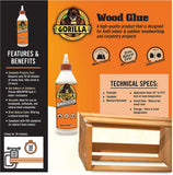 Gorilla Glue Wood Glue #6205001, 18 Oz.