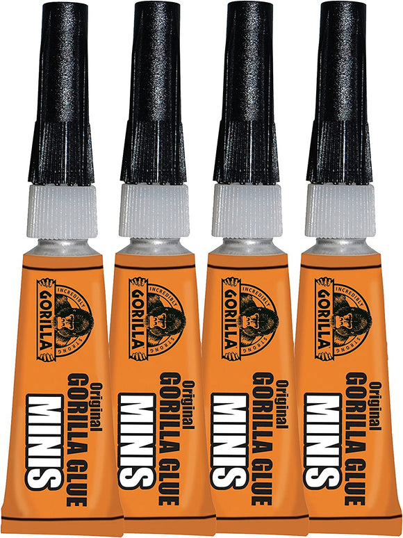 Gorilla Four 3g Tubes Brown Original Waterproof Polyurethane Glue #5000503