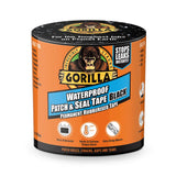 Gorilla Black Waterproof Patch & Seal Tape, 4" x 10 Feet #4612502, Pack of 3