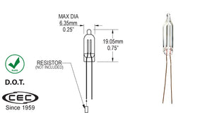 CEC  Neon Lamp #C2A (NE-2H), Box of 10 - AutoCareParts.com