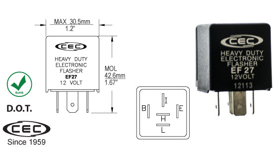 CEC Electronic Flasher #EF27 - AutoCareParts.com