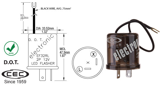 CEC LED Electronic Flasher #EF32RL - AutoCareParts.com