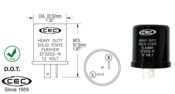 CEC LED Solid State Electronic Flasher #EF32SS-R - AutoCareParts.com