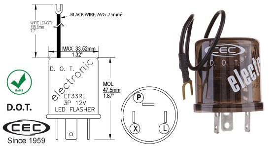 CEC LED Electronic Flasher #EF33RL - AutoCareParts.com