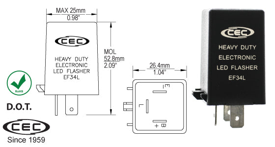 CEC LED Electronic Flasher #EF34L - AutoCareParts.com