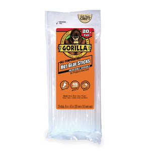 Gorilla Hot Glue Sticks 8" Full Size (20 Count), Clear #3032016 - 2 packs - AutoCareParts.com