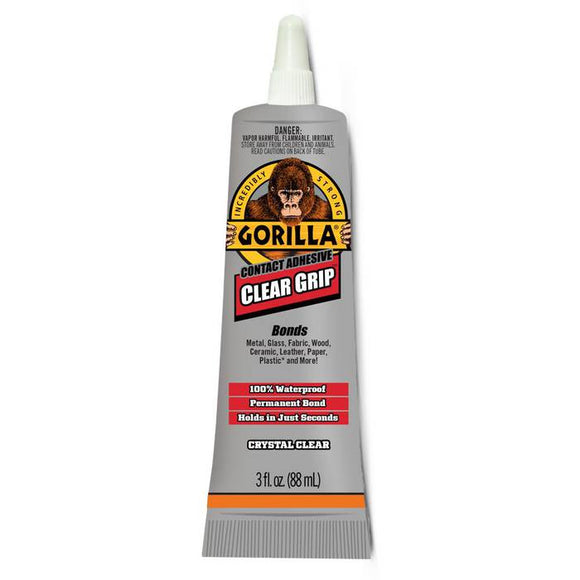 Gorilla Clear Grip Contact Adhesive #8040001, 3 oz  - Pack of 3 - AutoCareParts.com