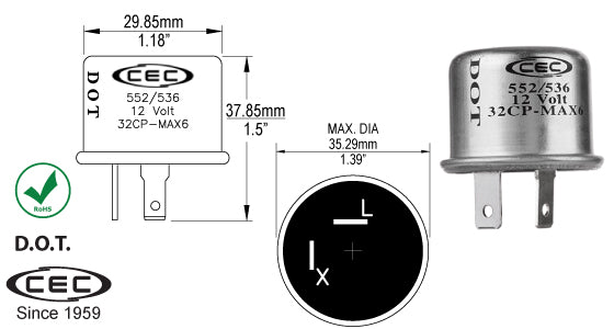 CEC Thermal Flasher #TF552/536 - AutoCareParts.com